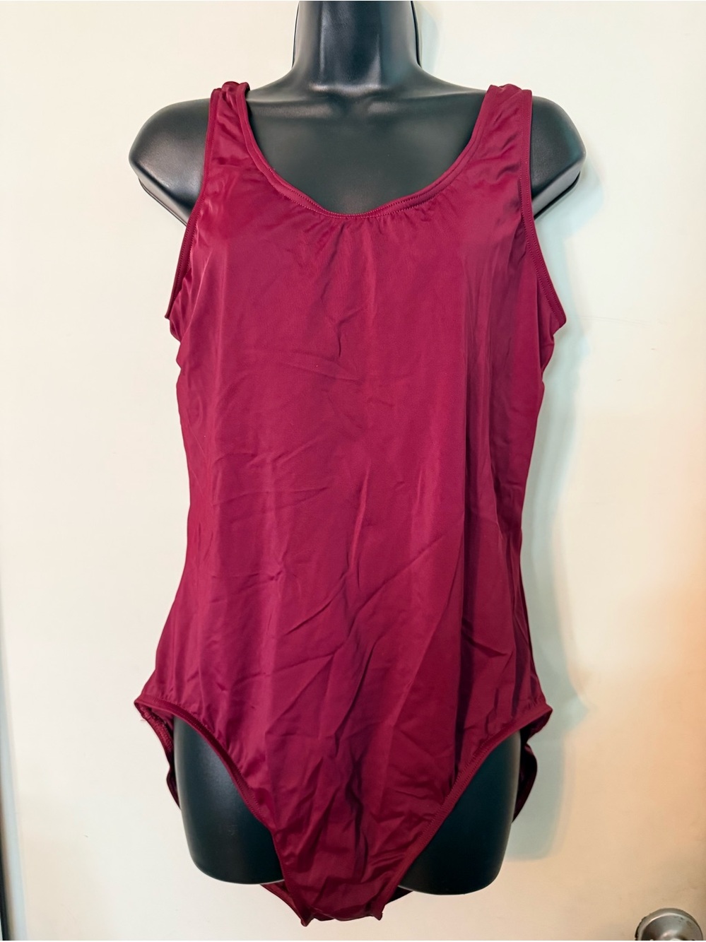 Sleeveless One-Piece leotard in Deep Burgundy Weissman Sz XXLA